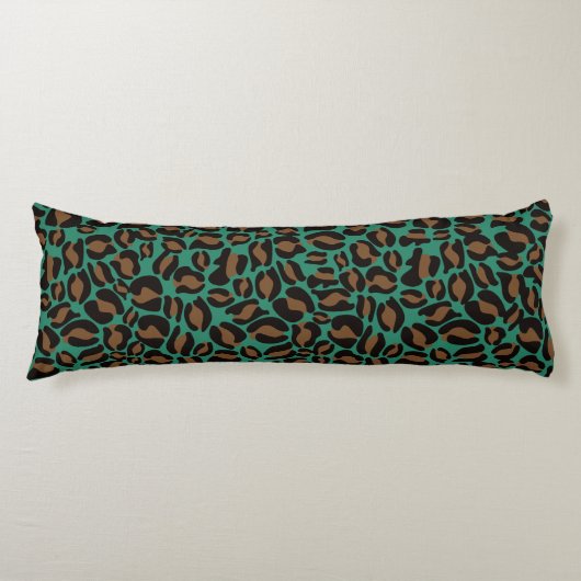 Coussins Longs Motif Empreinte de léopard Jungle Vert brun (Devant)