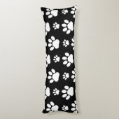 Coussins Longs Motif, Empreintes de pattes, pattes de chien, noir (Dos (Vertical))