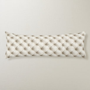 Coussins Longs Motif en cuir blanc