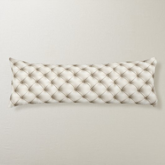 Coussins Longs Motif en cuir blanc (Devant)