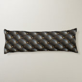 Coussins Longs Motif en cuir caillé noir (Dos)