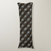 Coussins Longs Motif en cuir caillé noir (Devant (Vertical))