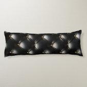 Coussins Longs Motif en cuir noir courbé (Dos)