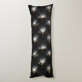 Coussins Longs Motif en cuir noir courbé (Dos (Vertical))