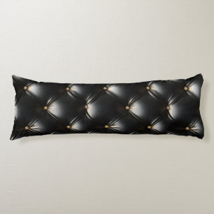 Coussins Longs Motif en cuir noir courbé
