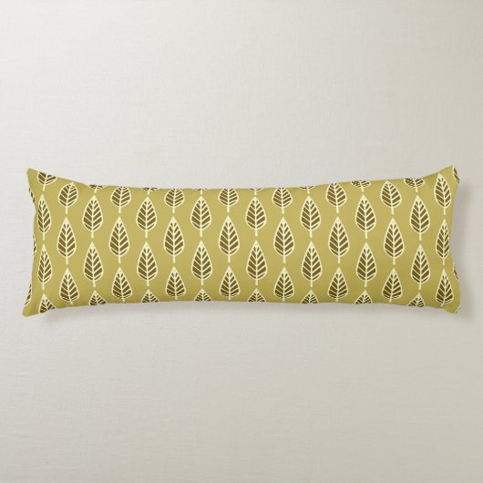 Coussins Longs Motif en feuille de hêtre - Chameau tan et brun (Devant)