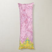 Coussins Longs Motif en tissu dynamique avec rose, jaune et (Dos (Vertical))