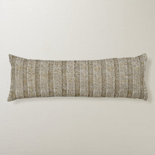Coussins Longs Motif en tricot rayé Jersey dans un beige doux