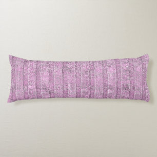 Coussins Longs Motif en tricot rayé Jersey en rose poudré