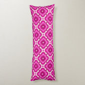 Coussins Longs Motif en tuiles marocaines - Fuchsia Pink (Dos (Vertical))