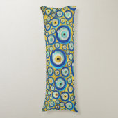 Coussins Longs Motif en verre bleu grec d'amulette d'oeil mauvais (Devant (Vertical))