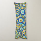 Coussins Longs Motif en verre bleu grec d'amulette d'oeil mauvais (Dos (Vertical))