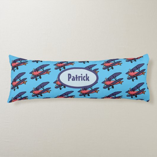 Coussins Longs Motif Enfants Biplane Customisé (Devant)