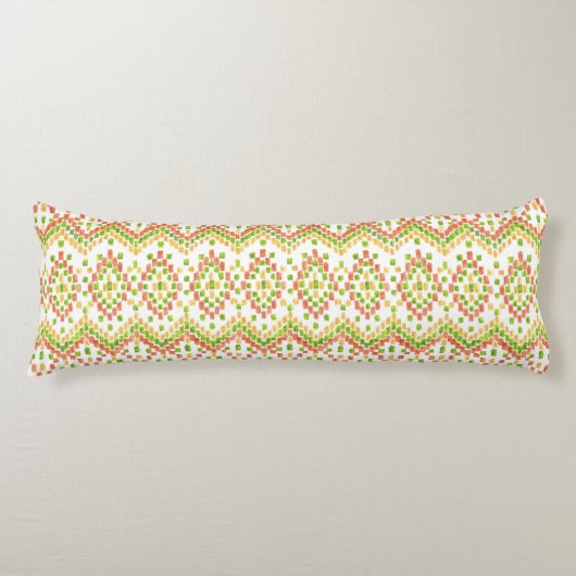 Coussins Longs Motif ethnique branché d'Ikat en blanc pour Custom (Devant)