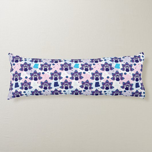 Coussins Longs motif exotique de paon de l'Inde (Devant)