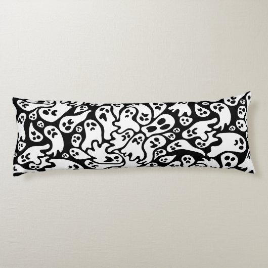 Coussins Longs Motif fantôme noir et blanc (Dos)