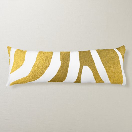 Coussins Longs Motif Faux Gold Zebra Print Stripes (Devant)