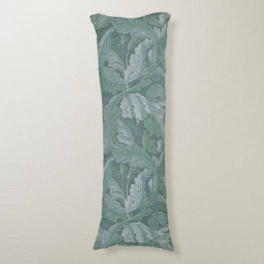Coussins Longs Motif feuille d'acanthe bleu sarcelle de William M (Devant (Vertical))