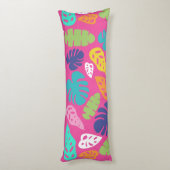 Coussins Longs Motif Feuille d'été de couleur vive (Dos (Vertical))