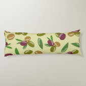 Coussins Longs Motif Feuille d'olive et d'olive rustique (Dos)