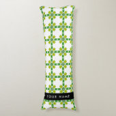 Coussins Longs Motif feuille, Feuilles verts, votre nom (Devant (Vertical))
