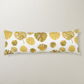 Coussins Longs Motif Feuille moderne Gold Tropical (Dos)