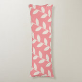 Coussins Longs Motif feuille rétro rose personnalisé (Devant (Vertical))