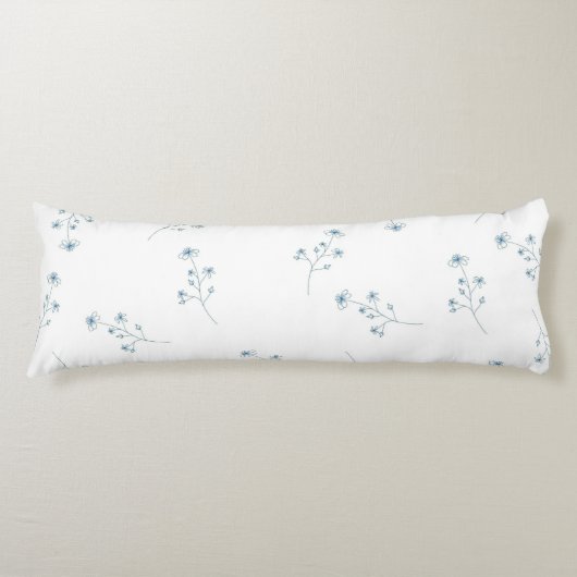 Coussins Longs Motif Fleur sauvage bleu (Devant)
