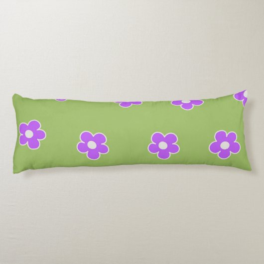 Coussins Longs Motif Fleur simple et vert rétro (Dos)