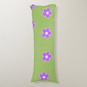 Coussins Longs Motif Fleur simple et vert rétro (Devant (Vertical))