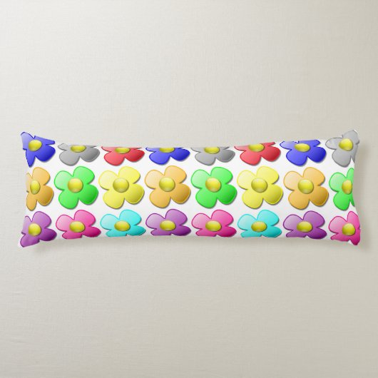 COUSSINS LONGS MOTIF FLEURS COLORÉ (Devant)