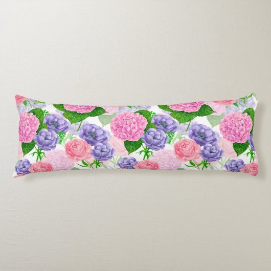 Coussins Longs Motif floral aquarelle (Devant)