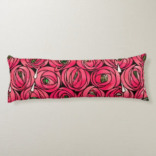Coussins Longs Motif floral Art Nouveau de rose de Rennie Mackint