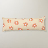 Coussins Longs Motif floral blanc de pêche de preppy (Dos)