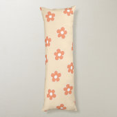 Coussins Longs Motif floral blanc de pêche de preppy (Dos (Vertical))