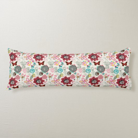 Coussins Longs Motif floral dans le rétro style 5 (Devant)