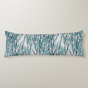 Coussins Longs Motif floral de fleurs de prune de printemps