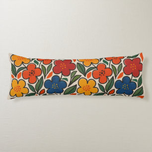 Coussins Longs Motif floral de style rétro des années 1960