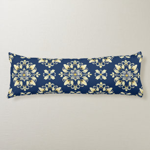 Coussins Longs Motif floral élégant avec accents dorés
