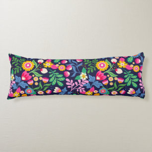 Coussins Longs Motif floral exotique peint à la main