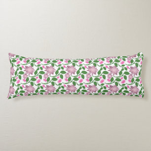 Coussins Longs Motif floral foncé sans couture Fleurs roses Feuil