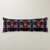 Coussins Longs Motif Floral Ojibwe MMIW noir (Devant)