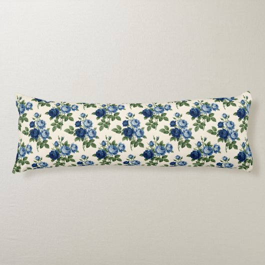 Coussins Longs Motif floral Rose Bleue (Devant)