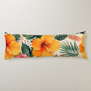 Coussins Longs Motif floral sans couture d'Hibiscus tropical vibr