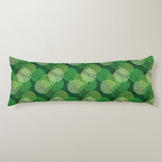 Coussins Longs Motif floral vert (Devant)