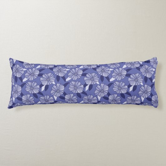 Coussins Longs Motif floral violet Pervenche (Devant)
