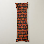 Coussins Longs Motif foncé de fleurs orangées (Dos (Vertical))