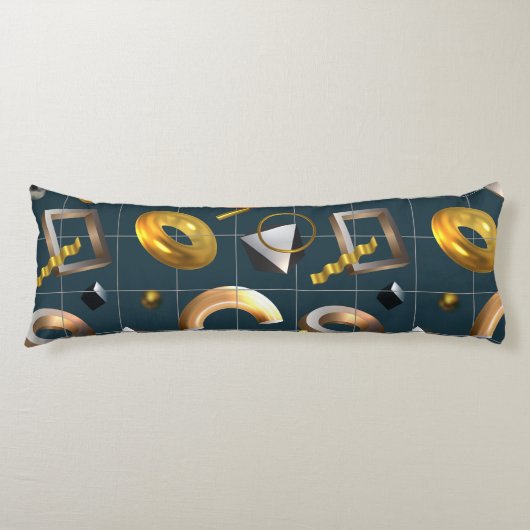 Coussins Longs Motif géométrique 3D (Devant)