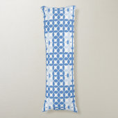 Coussins Longs Motif géométrique abstrait bleu et blanc (Devant (Vertical))