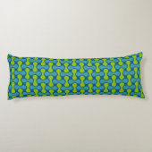 Coussins Longs Motif géométrique Abstrait rétro en bleu et vert (Dos)